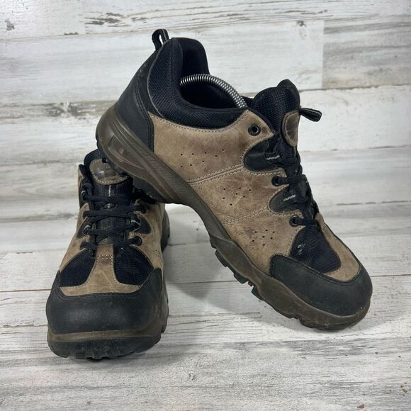 Ecco Mens Yak Gore-Tex Leather Upper Low Lace Up Hiking Sneakers Shoes Brown Siz - Picture 6 of 8